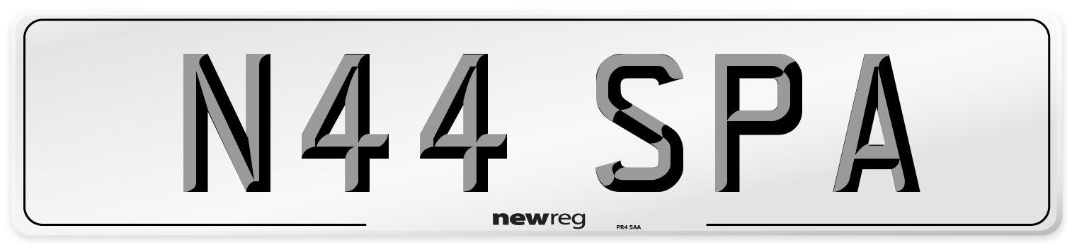 N44 SPA Number Plate from New Reg